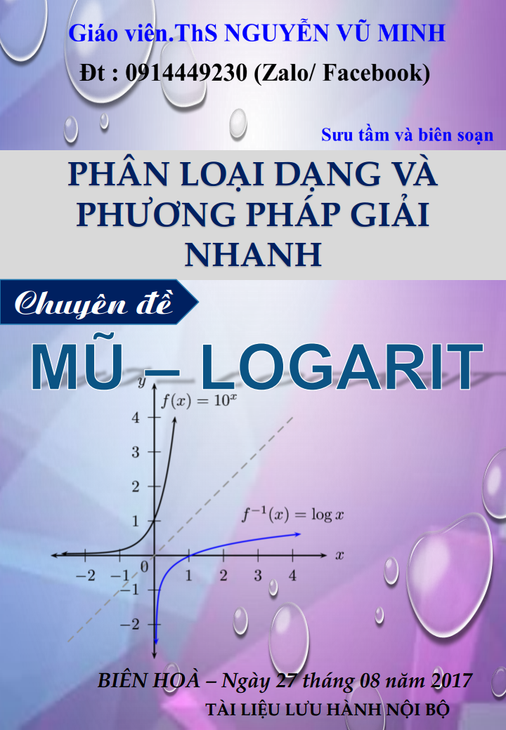 Chuyên đề mũ và logarit - Phân loại dạng và phương pháp giải nhanh