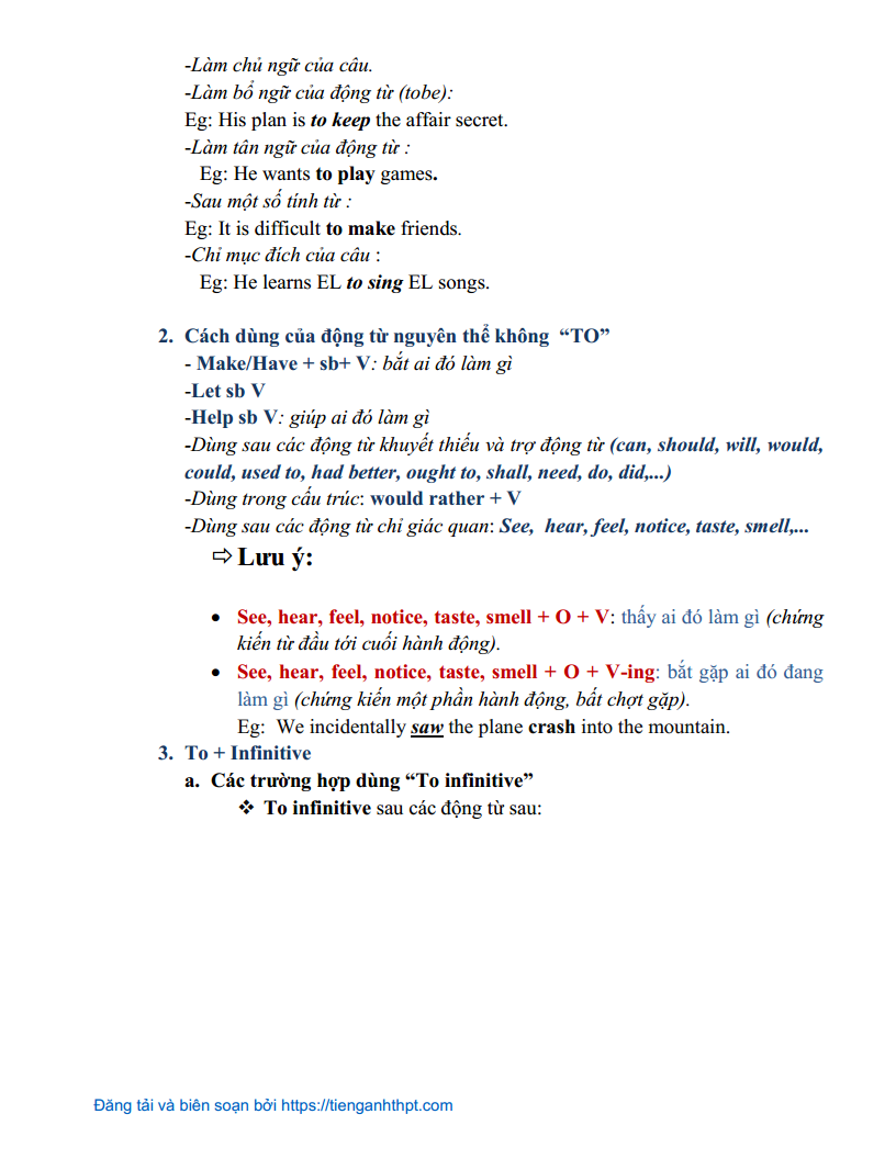 Chuyên đề 4 - Danh động từ và động từ nguyên thể trong Tiếng Anh
