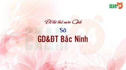Đề thi thử môn Anh Sở GD&ĐT tỉnh Bắc Ninh lần 1 - 2018