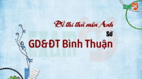 Đề thi thử môn Anh Sở GD&ĐT tỉnh Bình Thuận lần 1 - 2018