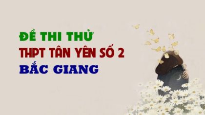 Đề thi thử môn Anh THPT Tân Yên số 2 - Bắc Giang lần 1 - 2019